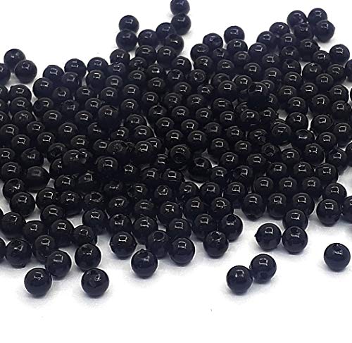 Perlas cultivadas de imitación de nácar, 200 unidades, 8 mm, negras, redondas, perlas artificiales, para bodas, fiestas, decoración, joyas y manualidades