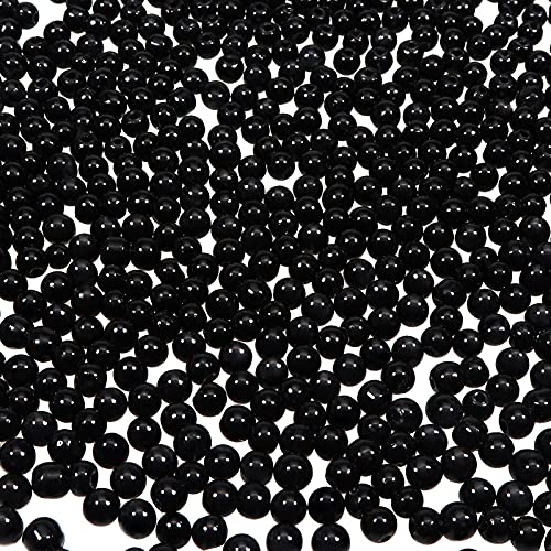 TOAOB 1000 perlas de cristal de 6 mm redondas de perlas sueltas negras para enhebrar para hacer joyas